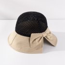 Sun-Protective Bretheathable Bucket Hat Women Wide Brim Straw Beige Sun Hat