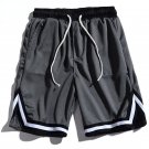 Basketball Shorts Men Stripe Casual Running Sports Baggy Loose Darkgray Shorts