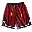 Basketball Shorts Men Stripe Casual Running Sports Baggy Loose Red Shorts