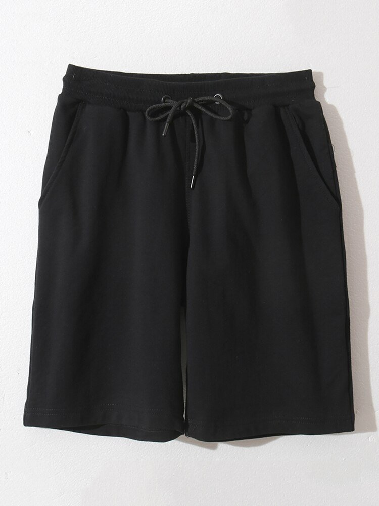 Breathable Cotton Men Sportswear Loose Casual Black Shorts