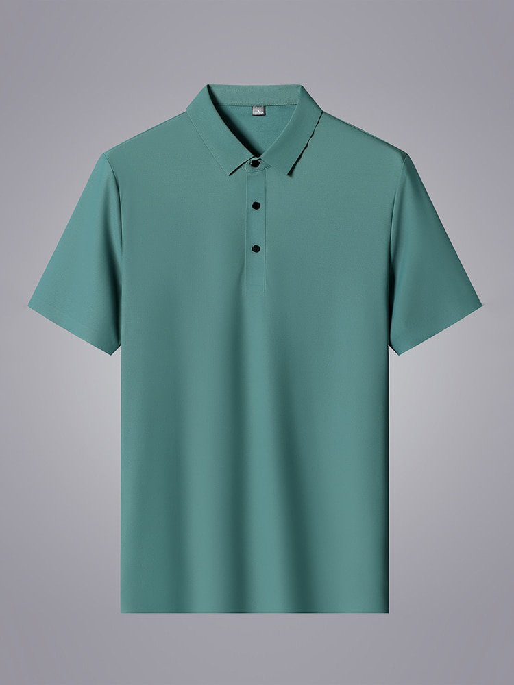 Men Polo Shirts Short Sleeve Breathable Quick Dry Green T-shirt