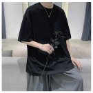 Men Women T-shirt Loose Short-sleeved Casual Black T-shirt