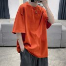Men Women T-shirt Loose Short-sleeved Casual Orange T-shirt