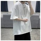 Men Women T-shirt Loose Short-sleeved Casual White T-shirt