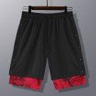 Side Button Shorts Men Breathable Sport Casual Double Layer black Shorts