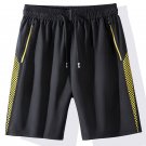Men Sport Running Quick Dry Shorts Beach Black Yellow Shorts