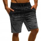 Men Casual Shorts Drawstring Workout Dark Gray Shorts