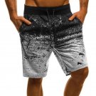 Men Casual Shorts Drawstring Workout Light Gray Shorts