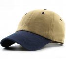 Men Women Cotton Canvas Baseball Cap Two Tones Cap Ginger Casual Hat