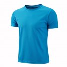 Quick-drying Sport Jersey Running T-shirt Men Breathable Sportswear Lake Blue T-shirt