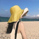 Women Sun Hat UV Sun Protection Wide Brim Summer Yellow Beach Cap