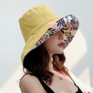 Women Bucket hat Fisherman Hat Big Brim Hat Double-Sided Yellow Sun Visor Sunhat