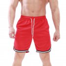 Men Basketball Students Sports Casual Red Shorts