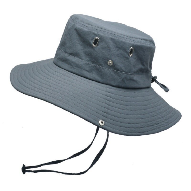 Breathable Fisherman Cap Men Outdoor Mountaineering Sun Cap Gray
