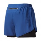 Men Running Shorts Quick-drying Fitness Double Layer Blue Shorts