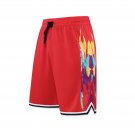 Men Running Fitness Basketball Shorts Quick-drying Red Basketball Shorts