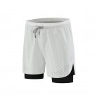 Men Double-Deck Quick Dry Sport Breathable grey Basketball Shorts