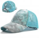 Baseball Cap Mesh Hat Adjustable Outdoor Cyan Sun Hat
