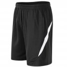 Men Shorts Breathable Mesh Casual Sports Football Shorts Black White
