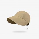 Summer Sunshade Hat Wide Brim Sun Hat Adjustable Foldable Women Men khaki Cap