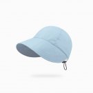 Summer Sunshade Hat Wide Brim Sun Hat Adjustable Foldable Women Men blue Cap
