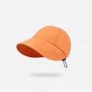 Summer Sunshade Hat Wide Brim Sun Hat Adjustable Foldable Women Men orange Cap