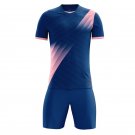 Soccer Jersey Men Football Adult Short Sleeve Sport Training Suit blue