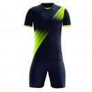 Soccer Jersey Men Football Adult Short Sleeve Sport Training Suit navy blue