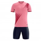 Soccer Jersey Men Football Adult Short Sleeve Sport Training Suit pink