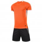 Men Soccer Jersey Sets Short Sleeve Breathable Football Sets orange