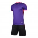 Men Soccer Jersey Sets Short Sleeve Breathable Football Sets purple