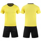 Men Weomen Soccer Jersey Short Sleeve Sport Football Set yellow