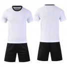Men Weomen Soccer Jersey Short Sleeve Sport Football Set white