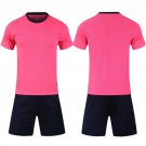 Men Weomen Soccer Jersey Short Sleeve Sport Football Set Pink