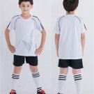 Boy Girl Soccer Sets Short Sleeve Kids Student Football Tracksuit Suits White