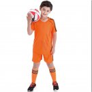 Boy Girl Soccer Sets Short Sleeve Kids Student Football Tracksuit Suits Orange