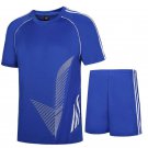 Adult Children Jersey Soccer Sets Short Sleeve Kids Student Football Uniforms Soccer Sets Blue