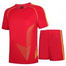 Adult Children Jersey Soccer Sets Short Sleeve Kids Student Football Uniforms Soccer Sets Red