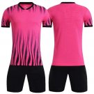 Men Women football jersey Short Sleeve Adult Training Soccer Sets rose red