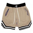 Men Sports Basketball Shorts Mesh Quick Dry Shorts Casual Breathable Khaki Shorts
