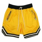 Men Sports Basketball Shorts Mesh Quick Dry Shorts Casual Breathable Yellow Shorts