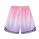 Basketball Shorts Men Gradient Color Outdoor Sports Breathable Shorts pink purple