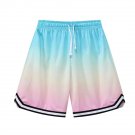 Men Basketball Shorts Gradient Color Outdoor Sports Breathable blue Shorts
