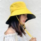Women Wide Brim Sun Visor Foldable Hat Spring Summer Fishing Yellow Cap