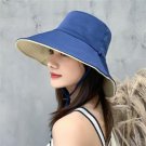 Women Wide Brim Sun Visor Foldable Hat Spring Summer Fishing Blue Cap