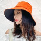 Women Wide Brim Sun Visor Foldable Hat Spring Summer Fishing Orange Cap