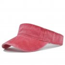 Denim Summer Sun Hats Adjustable Visor UV Protection Baseball Cap Sport Red Cap