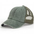 Summer Men Women Shade Hat Horsetail Army Green Baseball Cap