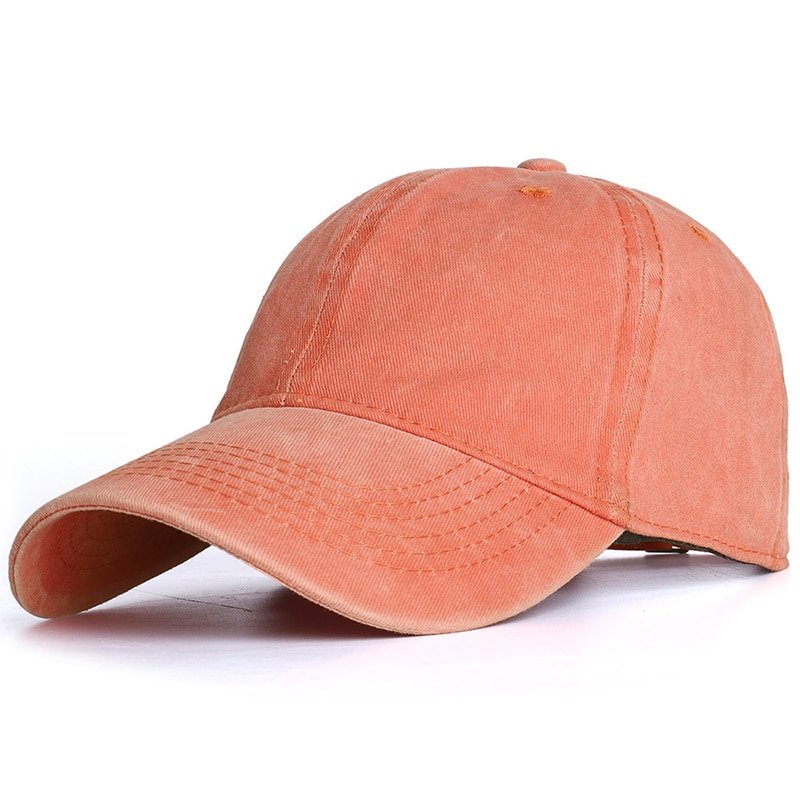Men Baseball Cap Outdoor Sunshade Hat Adjustable Buckle orange Cap