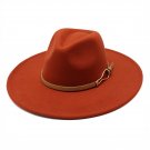 Women Big Wide Brim 9.5cm Felted Jazz Hat Winter Dress Cap sombreros Cap caramel colour